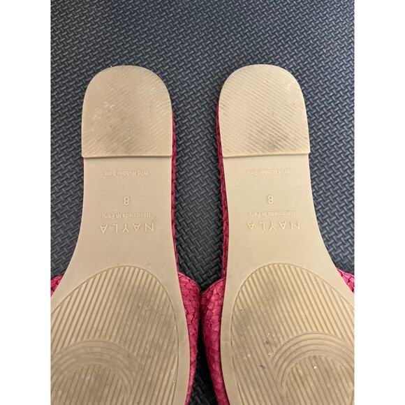 Nayla Josefina in Fishscale Hibiscus Sandal Shoes‎ Pink Boho Womens Size 8 - Picture 6 of 7